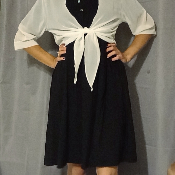 Inherit Clothing Company Black Buttoned Midi Dress - Picture 3 of 3